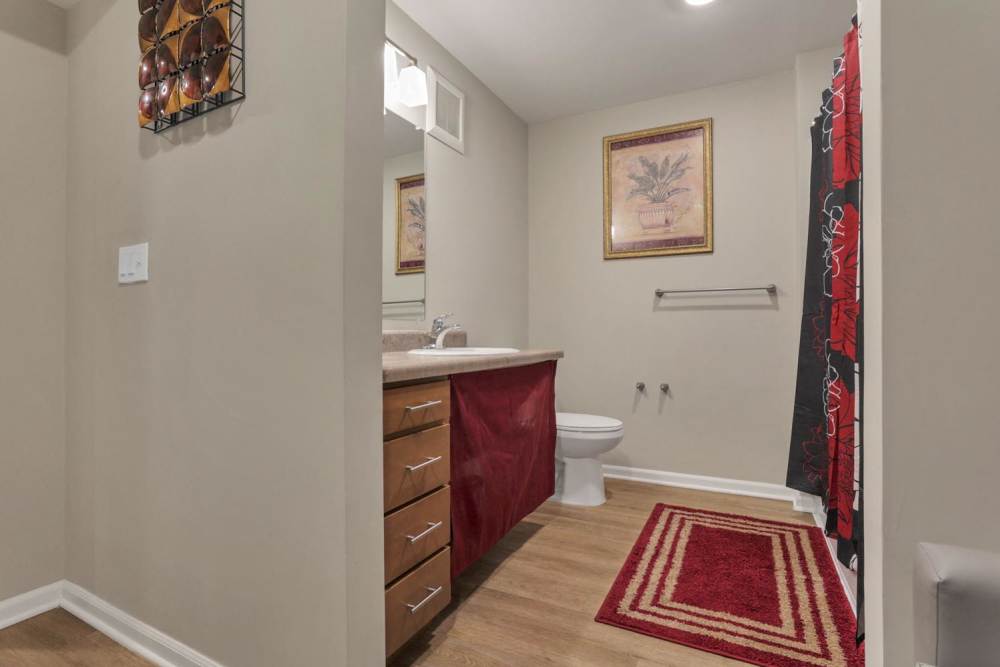 Bathroom with a commode at McKinley Manor in Columbus, Ohio 