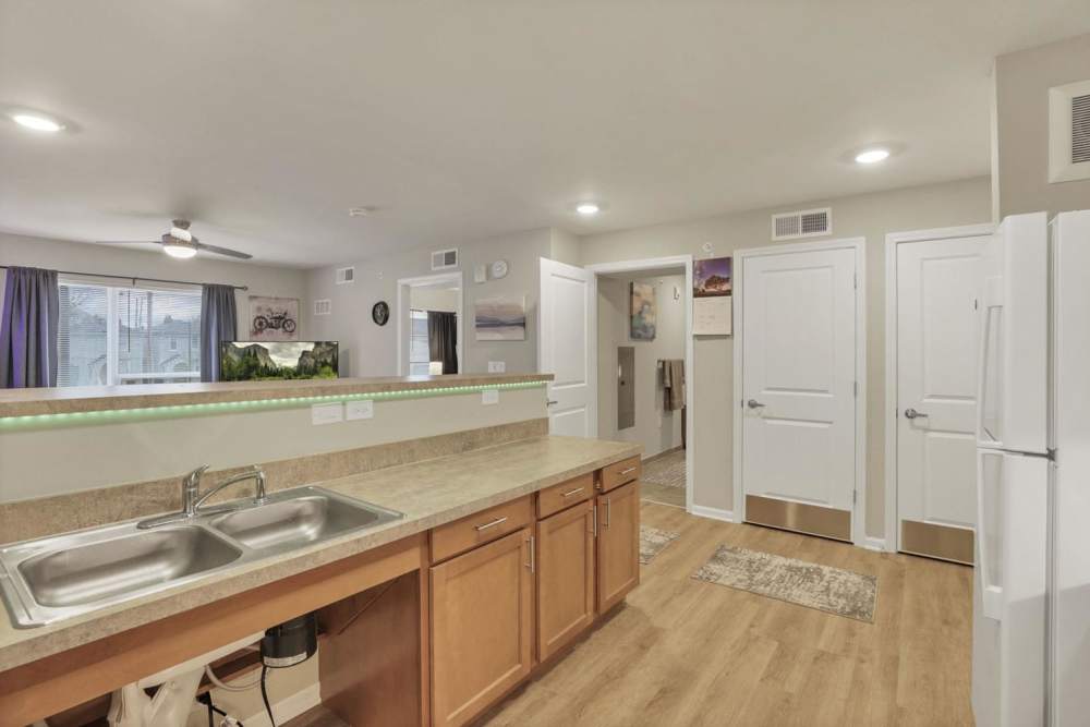 Kitchen with great lighting at McKinley Manor in Columbus, Ohio 