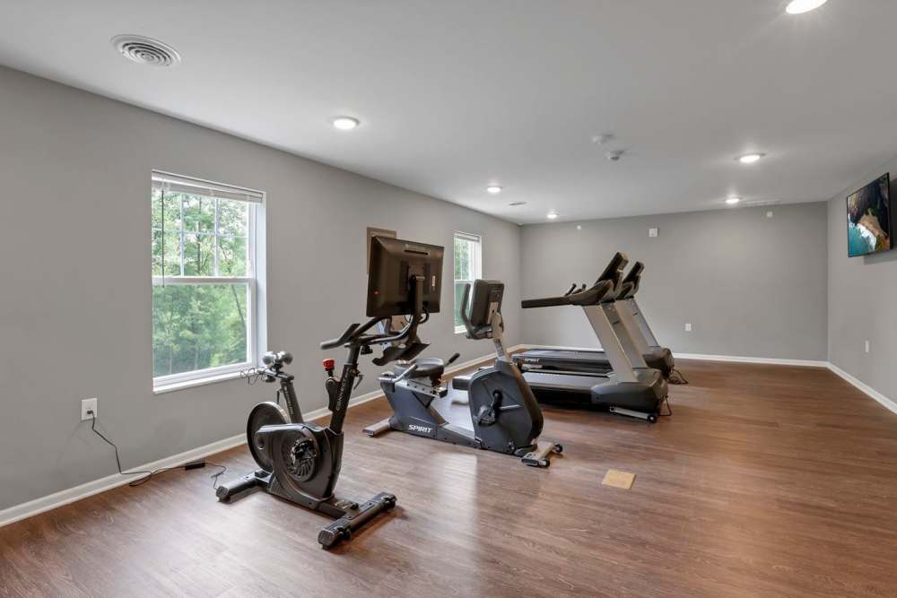 Fitness center with cardio equipment at Wendler Commons in Columbus, Ohio