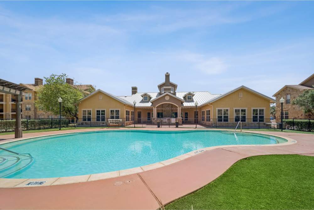 Resort-style swimming pool at Blue Ridge in Midland, Texas