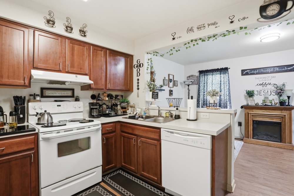 Furnished kitchen at Chambersburg Family Townhomes in Chambersburg, Pennsylvania
