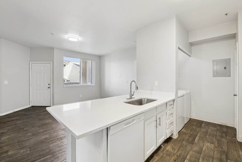 Apartment kitchen bar at Creekstone Apartments in Greeley, Colorado