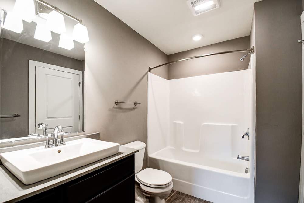 Bathroom at Boury Lofts in Wheeling, West Virginia