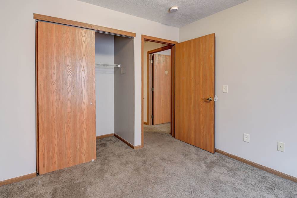 Apartment bedroom with closet at Heathermoor I in Weirton, West Virginia