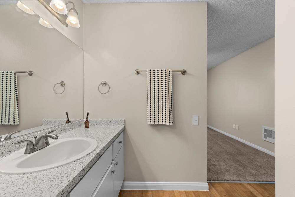 Floor plan bathroom at Bay Breeze Apartments in Costa Mesa, California