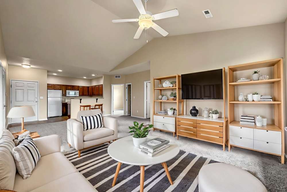 Pre-renovated apartment interior at Pointe 28 in Ankeny, Iowa.