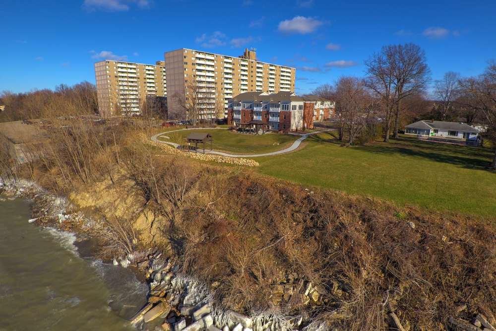 Community aerial view at Willoughbeach Terrace Senior Living in Willowick, Ohio 