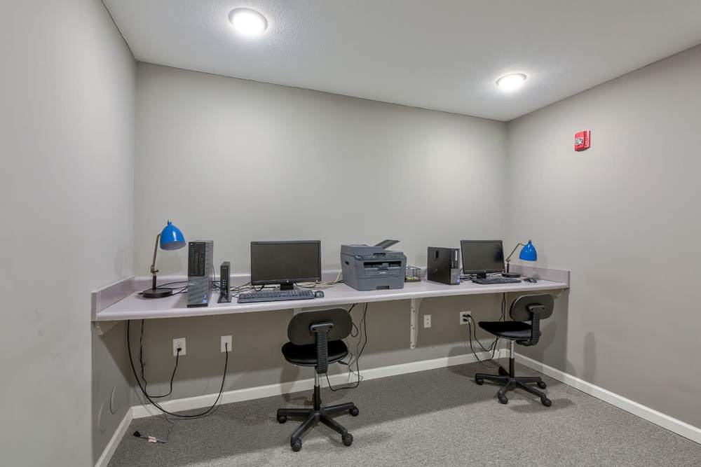Business center at Willoughbeach Terrace Senior Living in Willowick, Ohio 