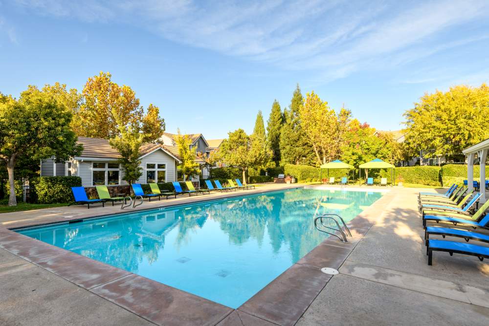 Outdoor swimming pool at Demmon Partners Corporate in Sacramento, California