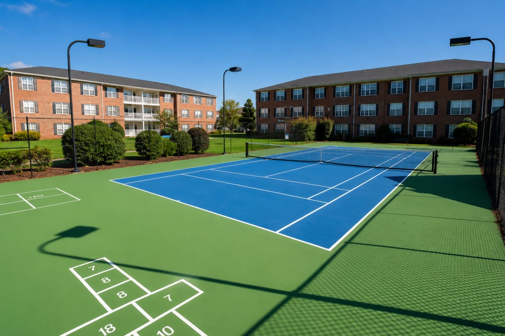 Pickel ball court at Reserve at Jacksonville Commons in Jacksonville, North Carolina