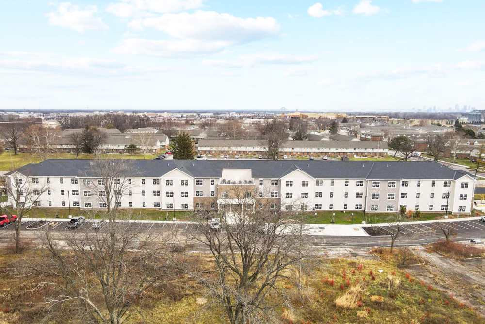 Aerial view of the community at Dunbury Greene in Columbus, Ohio 