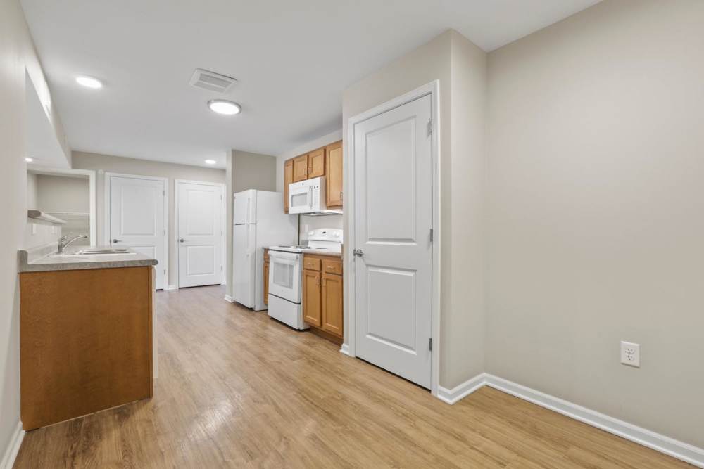 View of the kitchen at Dunbury Greene in Columbus, Ohio 