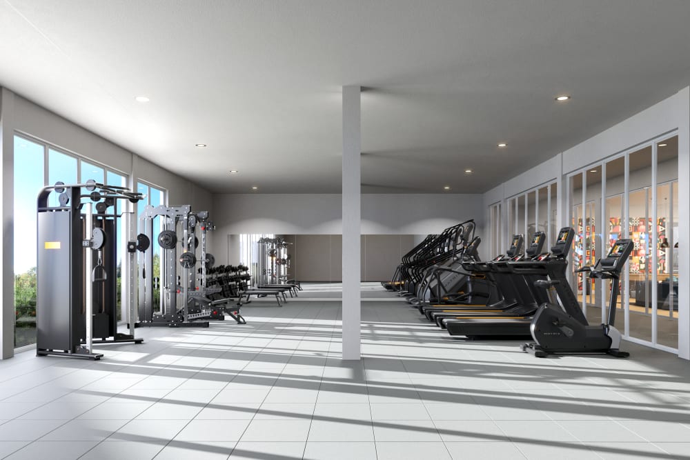 Fitness center with various equipment at Global Ruston in Ruston, Louisiana