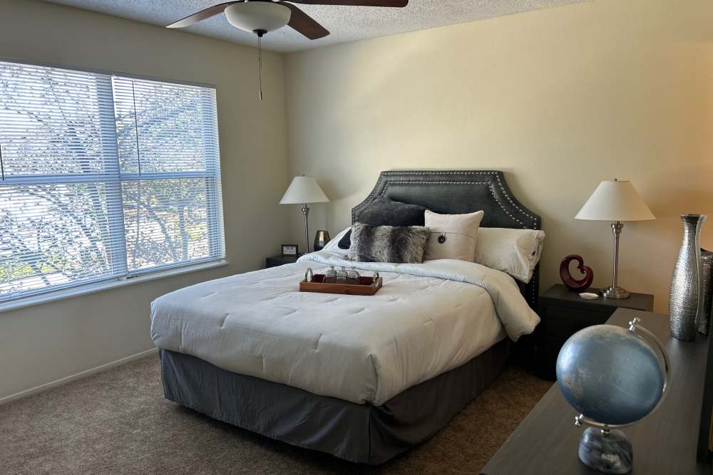 Bedroom with a cozy bed at MeadowView Townhomes in Goshen,Ohio