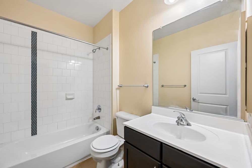 Bathroom with bathtub at Burgess Mill Station in Ellicott City, Maryland