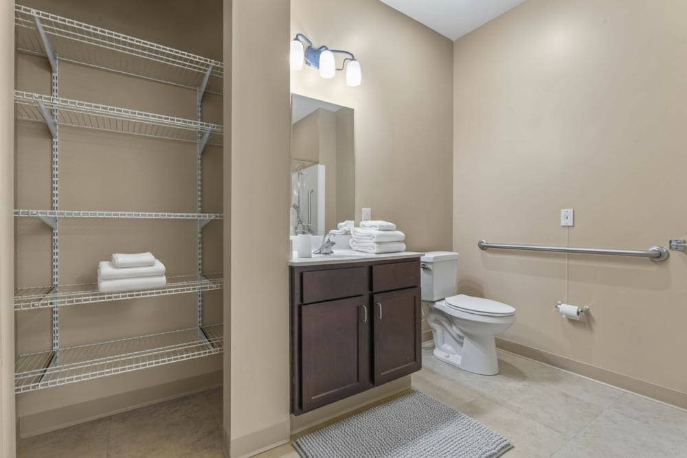 Furnished bathroom at Gateway Senior Housing in Waynesburg, Pennsylvania