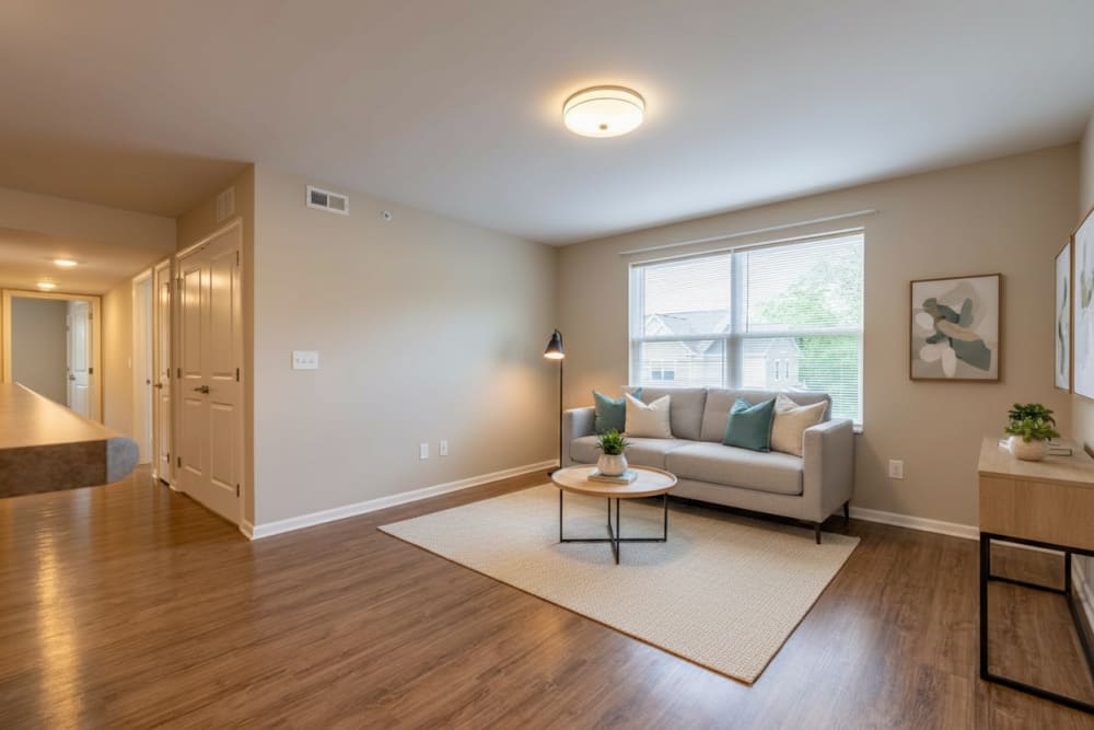 Furnished living room at Hopper Commons in Hollidaysburg, Pennsylvania