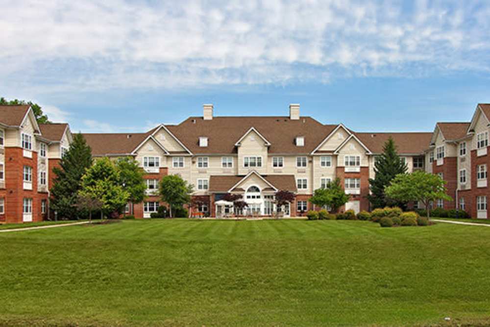 Elevation with grass lawn at Hampshire Village in Silver Spring, Maryland