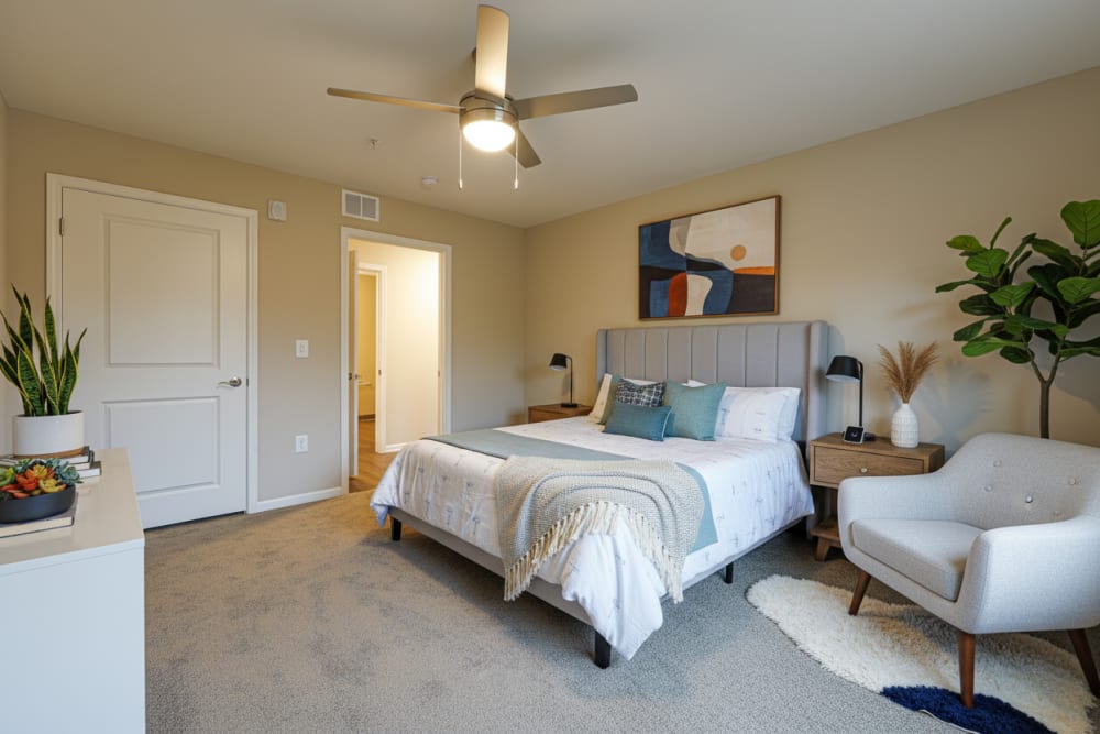 Furnished bedroom at Keyser Greene in Keyser, West Virginia