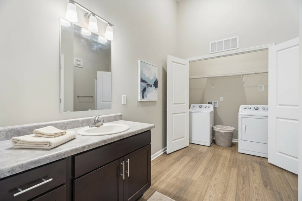 Furnished bathroom at Lambert Landing I in Chester, Virginia