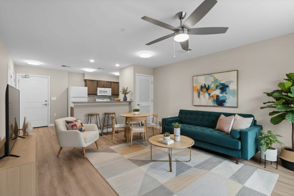 Furnished living room at Millersview Crossing in Millersville, Maryland