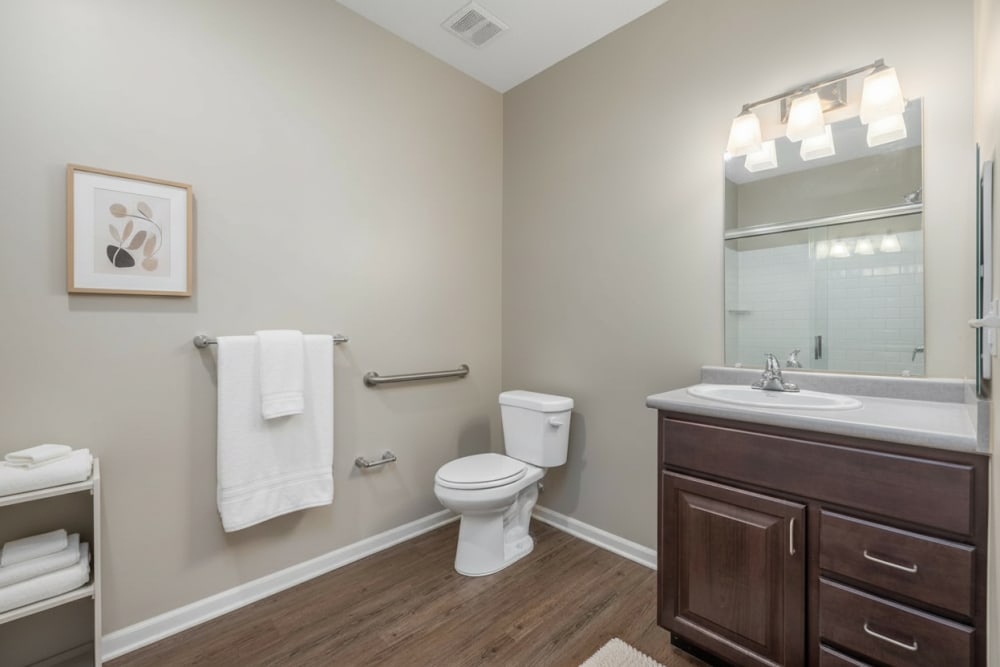 Furnished bathroom at Muncy Greene in Muncy, Pennsylvania