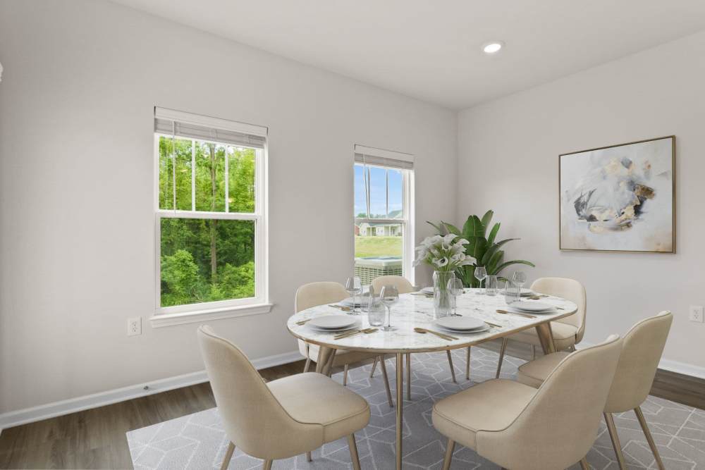 Dining table at Crystal Lake & Kingsley Apartments and Townhomes in Fayetteville, North Carolina