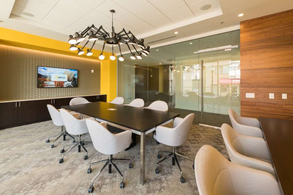 Conference table in the business center at Midtown Park in Wilmington, Delaware