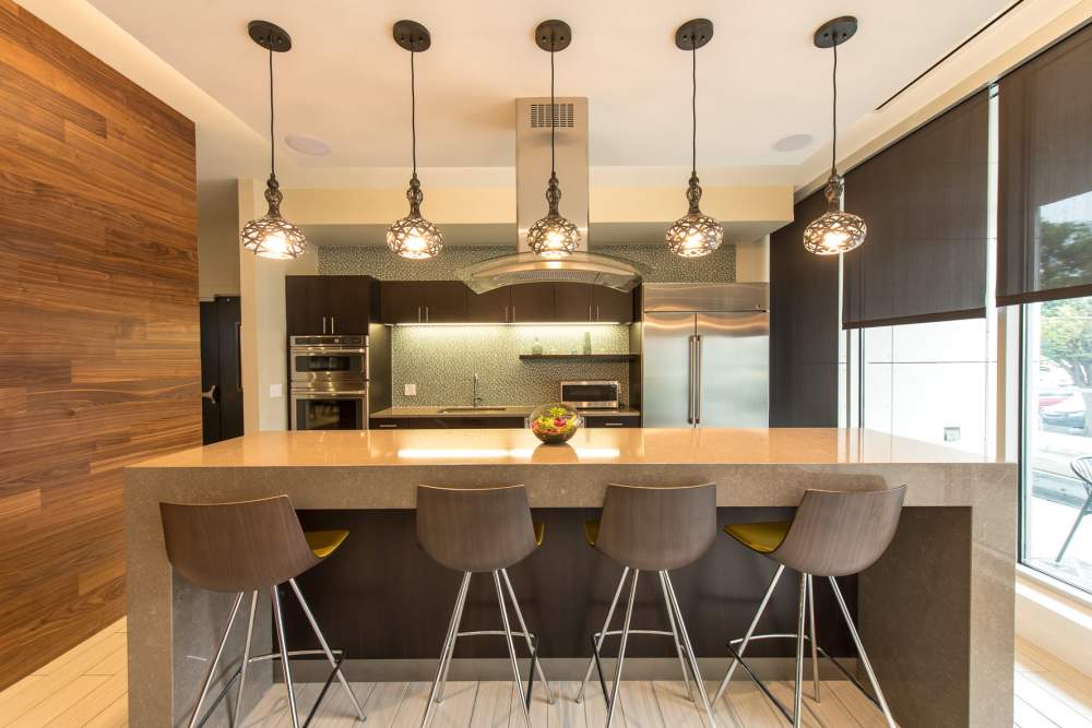 Kitchen in the clubhouse at Midtown Park in Wilmington, Delaware