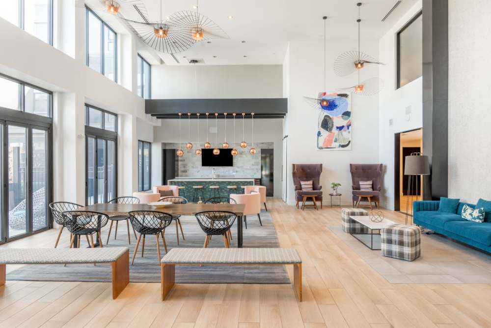 Clubhouse seating area at The Concord in Wilmington, Delaware