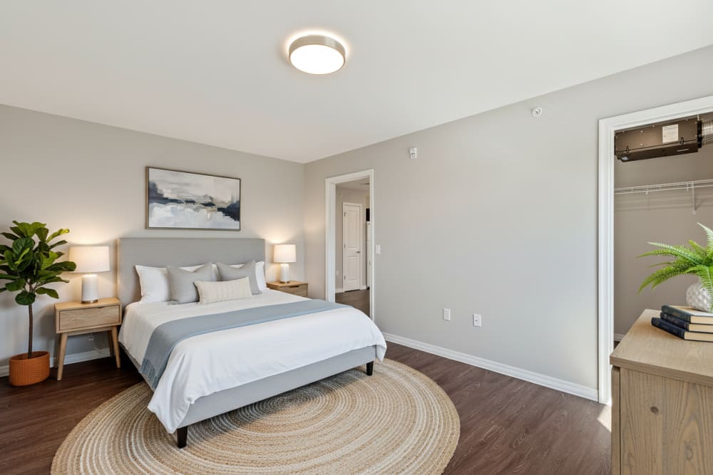 Furnished bedroom at Stone Ridge Commons in Springettsbury Township, Pennsylvania