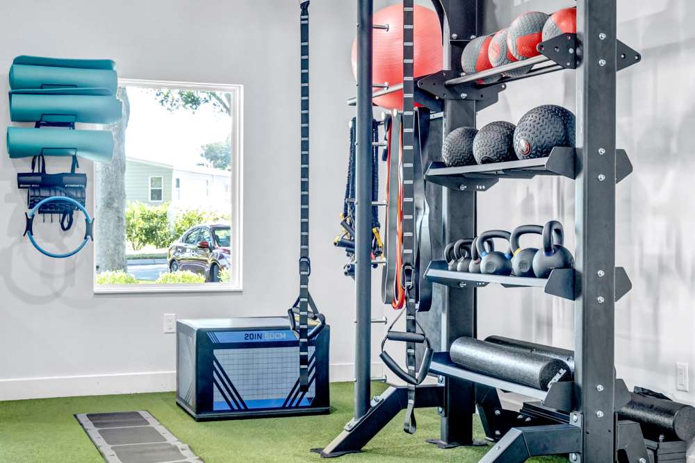 Fitness center at Carlton Arms Of North Lakeland in Lakeland, Florida 