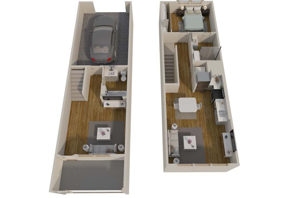 Townhome floor plan A for The Havenly Gilbert in Gilbert, Arizona