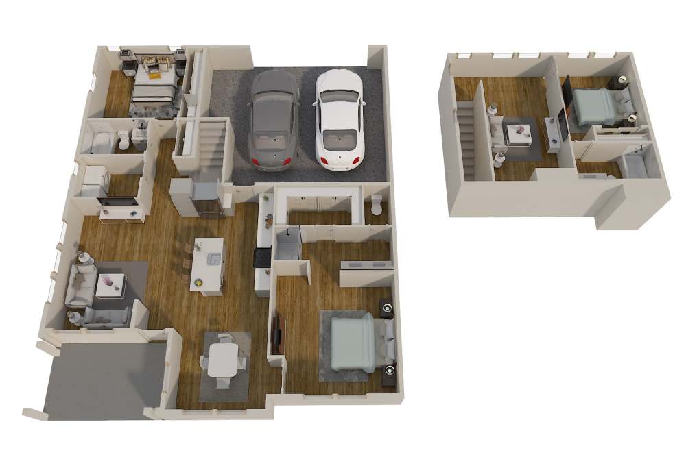 Townhome floor plan D for The Havenly Gilbert in Gilbert, Arizona