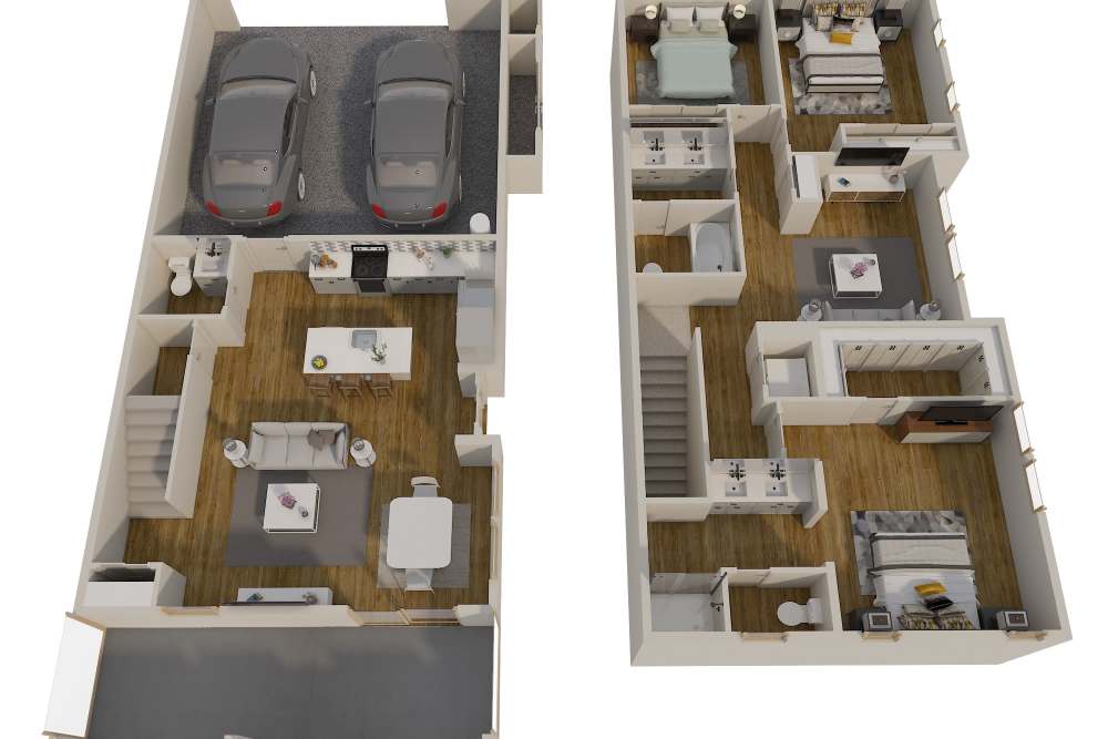 Townhome floor plan C for The Havenly Gilbert in Gilbert, Arizona