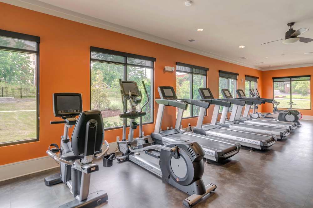 Apartment fitness center at Langford in , North Carolina