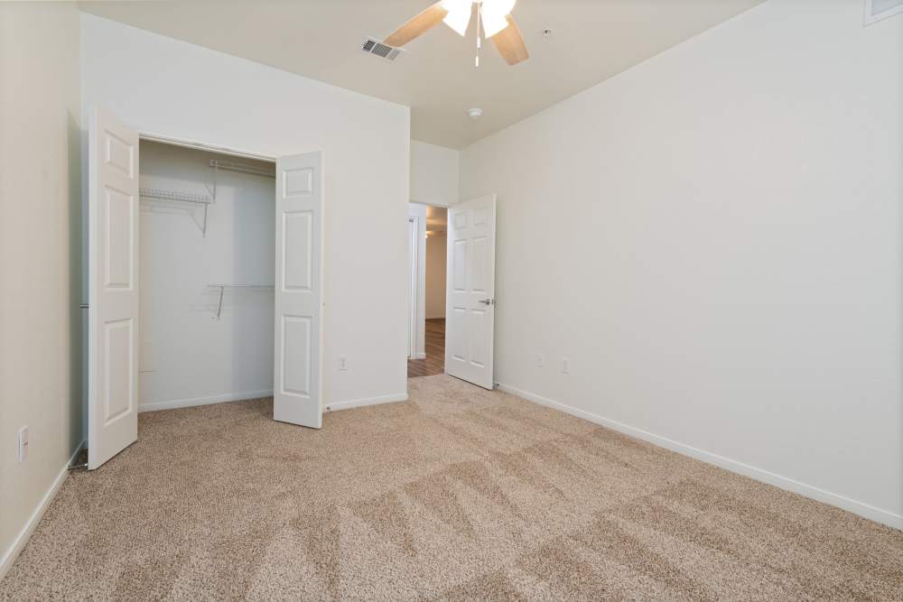 Unfunished bedroom with closet at The Arbors at Rose Park in Abilene, Texas