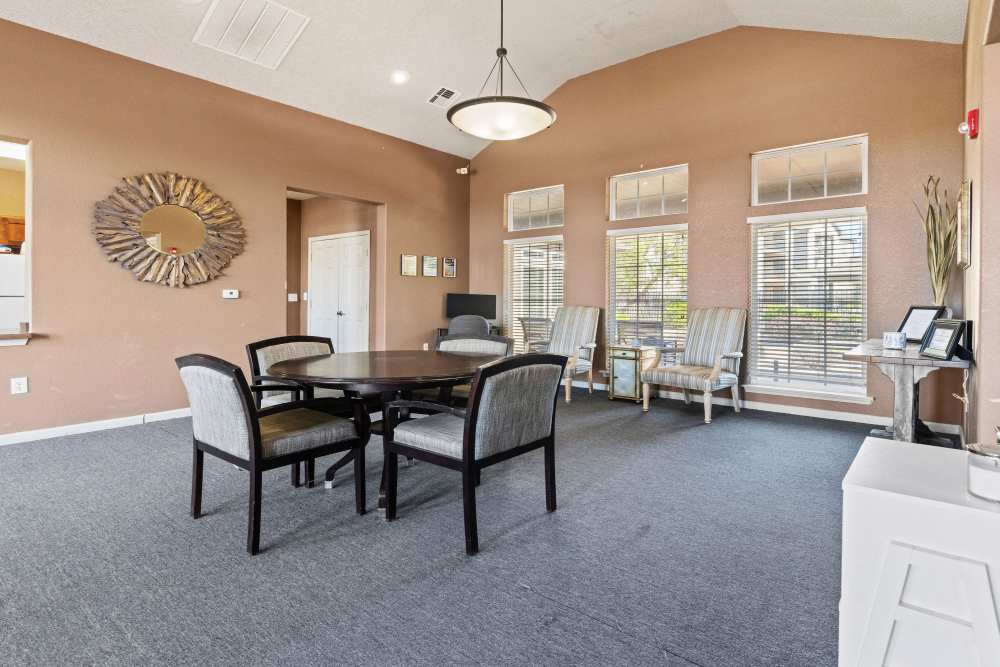 Clubhouse with seating lounge at Stone Canyon Apartments in Amarillo, Texas  