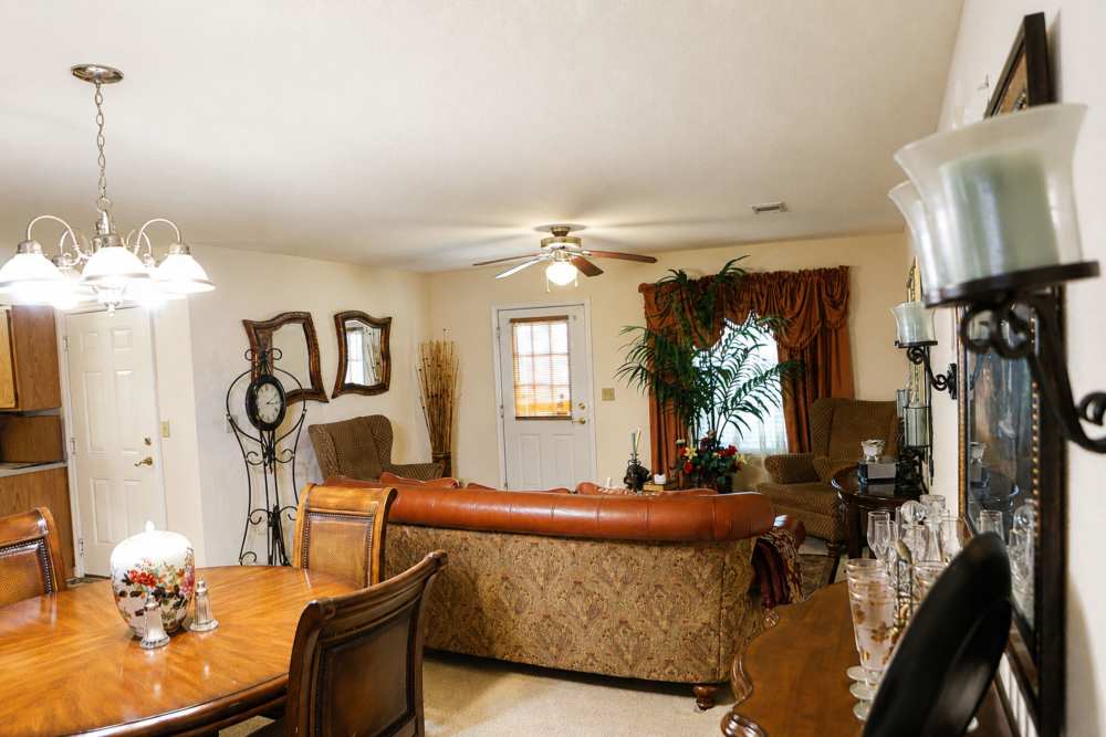 Living room with a couch at Sunflower Estates in Indianola, Mississippi 