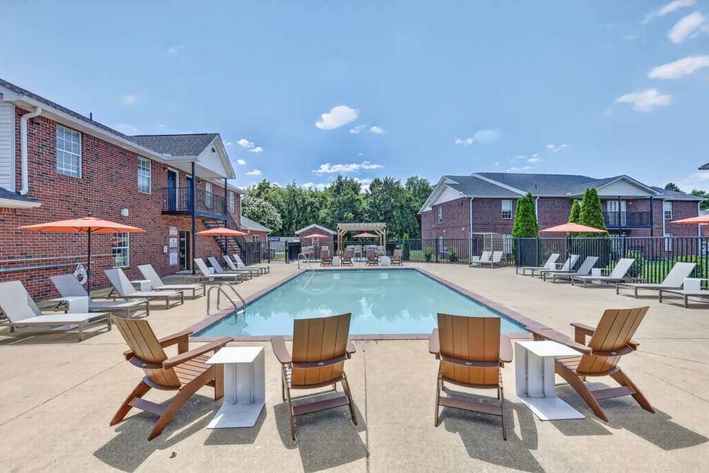 Beautiful community pool designed for relaxation and recreation at Saddlebrook Apartments.