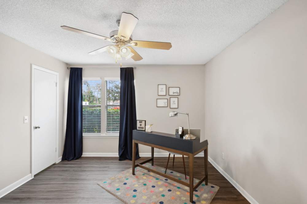 Wood-style flooring in home office at Lake Forest in Daytona Beach, Florida