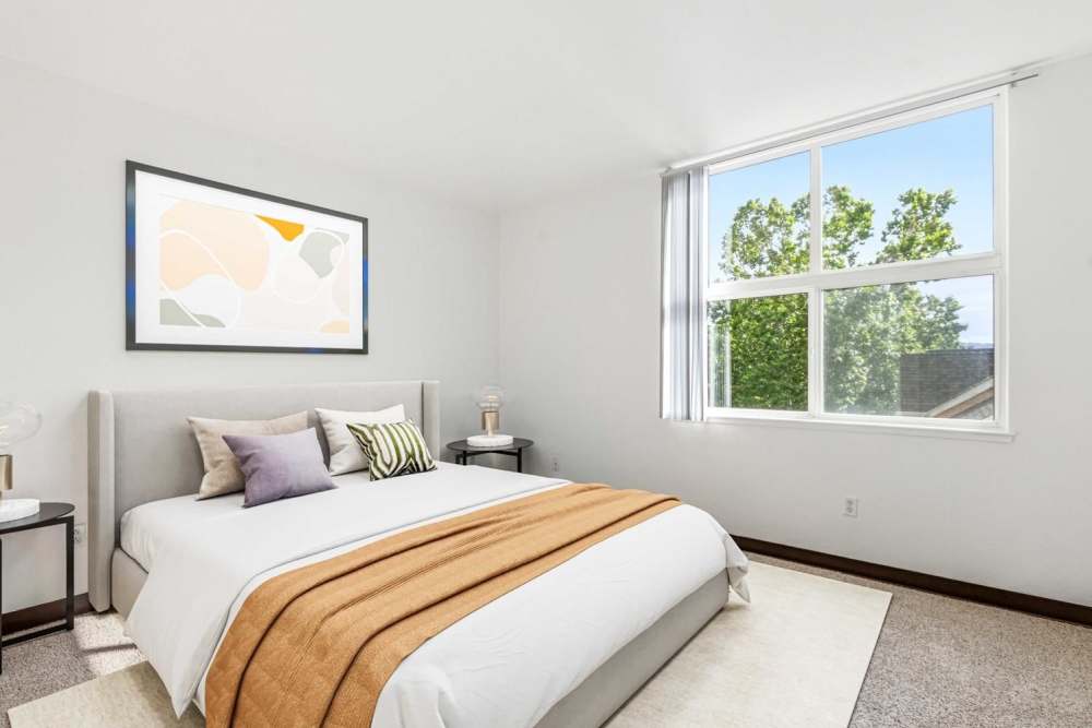 virtual bedroom set up with window