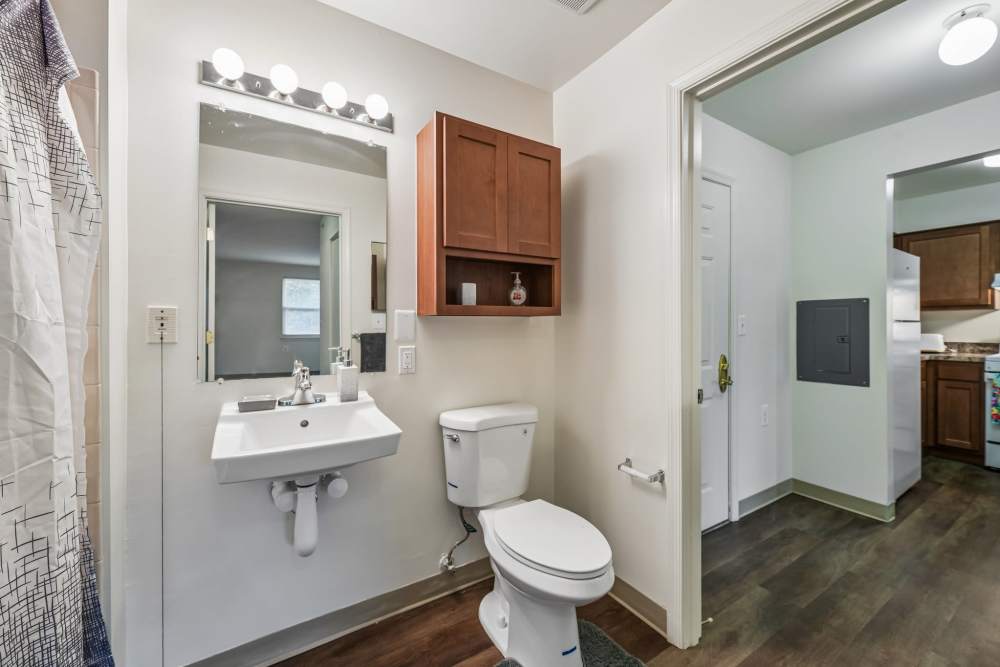 Bathroom with a toilet at Randolph Village Senior Apartments in Silver Spring, Maryland 