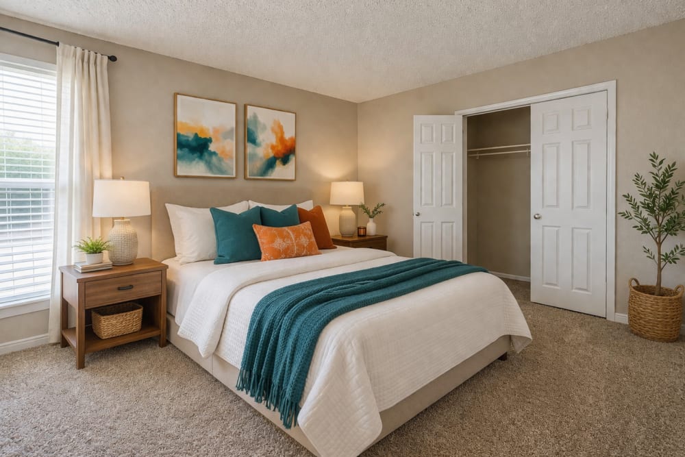 Bedroom at Highlands Creek Apartments in Dallas,Texas