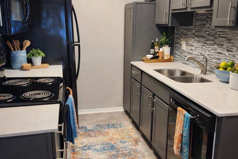 Kitchen with steel appliances at The Quorum At Trophy Club in Trophy Club, Texas