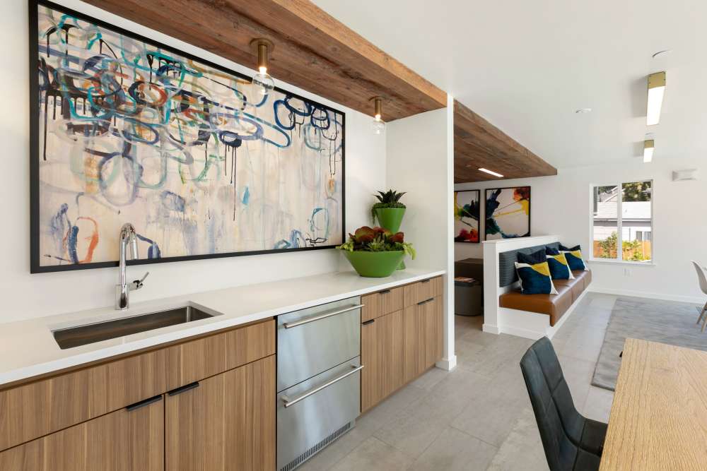 Clubhouse kitchen at 707 Leahy in Redwood City, California