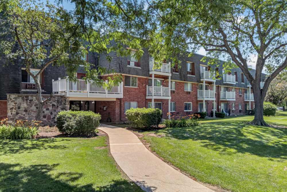 View of the apartments at Terraces of Elk Grove in Elk Grove Village, Illinois  