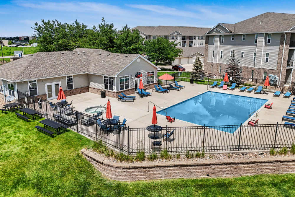 Aerial shot of property at Pointe 28 in Ankeny, Iowa
