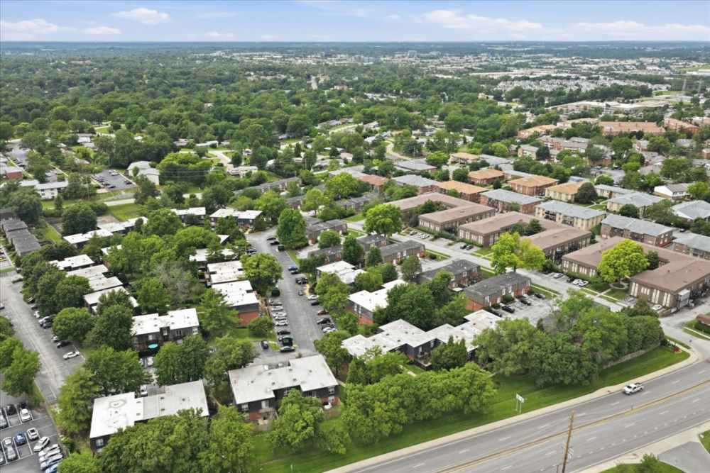 Aerial view at Beau Jardin Apartments in St. Louis, Missouri 