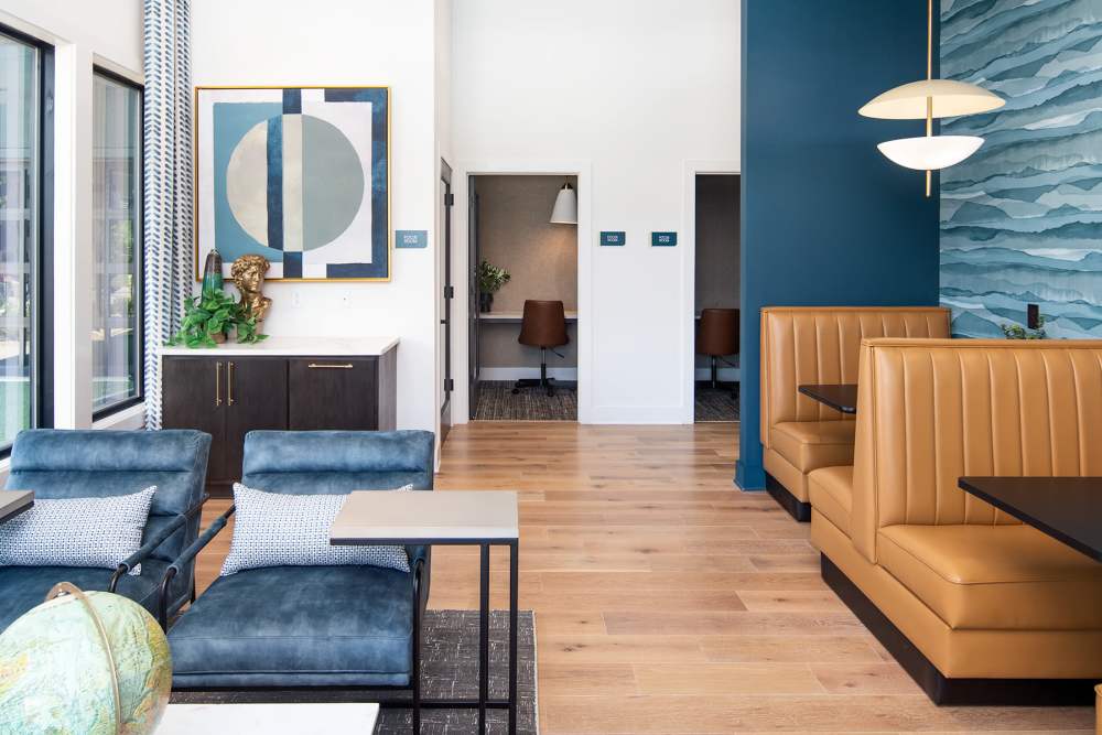 Professional co-working area for residents at Cypress Point Apartments near Lake Norman